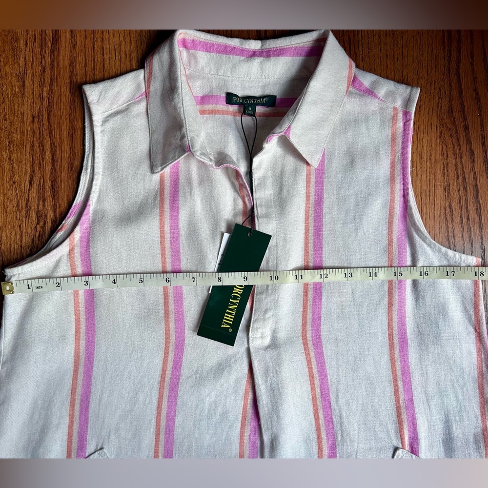 NWT For Cynthia Linen Sleeveless Button Tunic Top - Picture 9 of 10